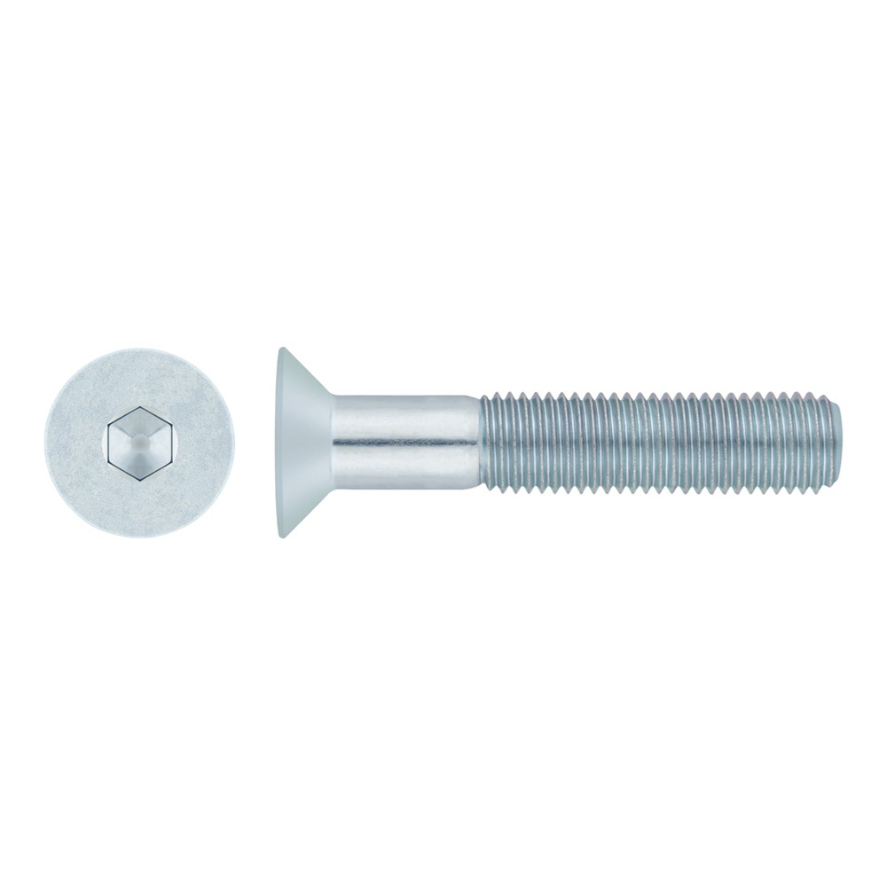 DIN 7991 10.9 ZP ~ ISO 10642, Tornillo allen de cabeza avellanada en acabado zincado y calidad 10.9